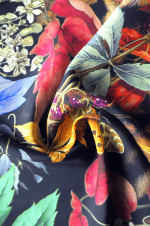 Шелк натуральный ОСЕННИЙ САФАРИ темный