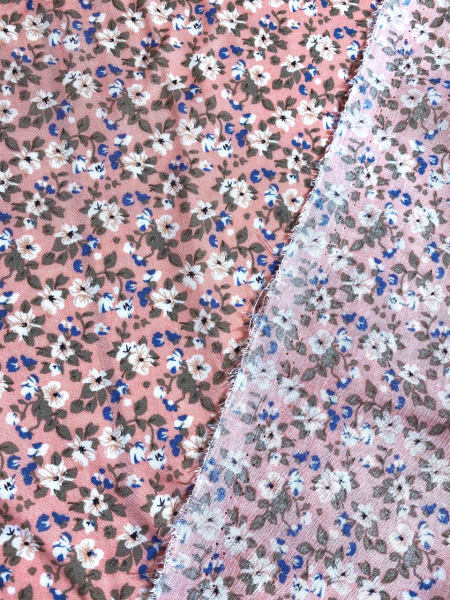 Штапель МЕЛКИЕ ЦВЕТОЧКИ фон персиковый