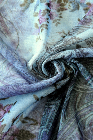 Сетка трикотажная Индийский пляж на серо - голубом фон 5