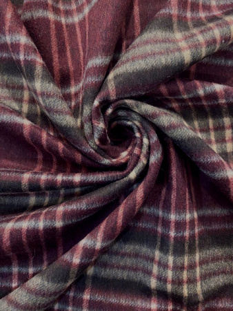 Ткань костюмная ШОТЛАНДКА бордово-шоколадная ткани