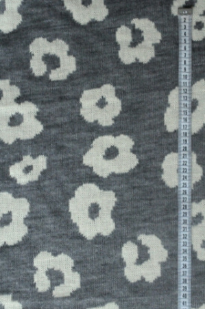 Трикотаж ЦВЕТЫ В СТИЛЕ PRADA серый полотно