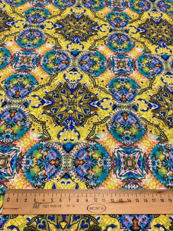 Трикотаж (милано) ВИНТАЖНЫЙ СТИЛЬ желтый полотно