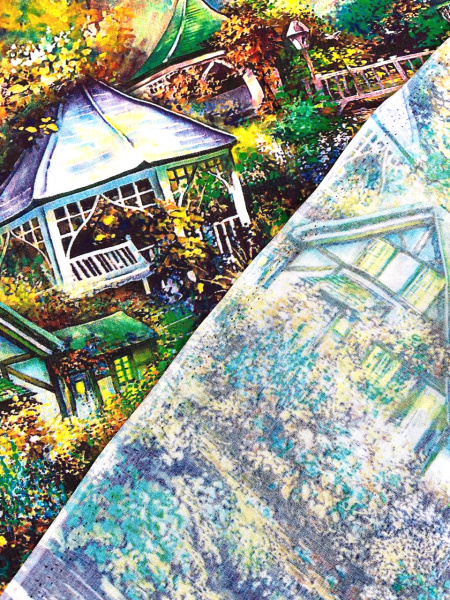 Штапель ЛЕТНИЙ ДОМИК сирень