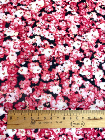 Батист МЕЛКИЕ ЦВЕТОЧКИ красные