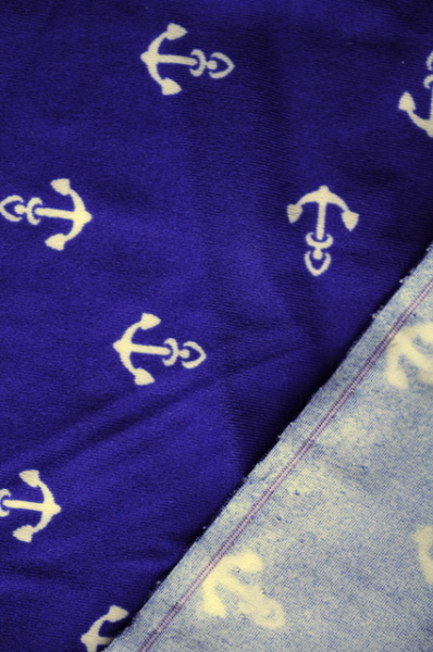 Бифлекс для купальников Белые якоря синий 2