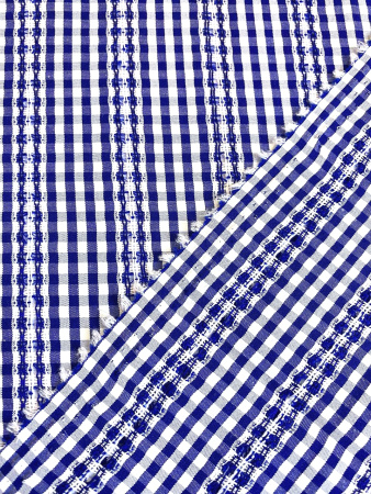 Сорочечная ткань КЛЕТКА С МЕРЕЖКОЙ синяя