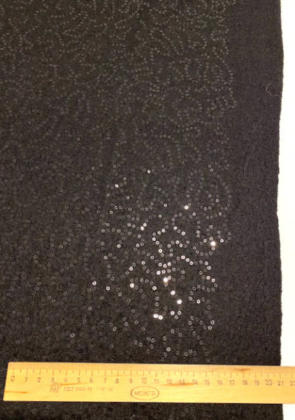 Лоден "Черный" с пайетками ткани