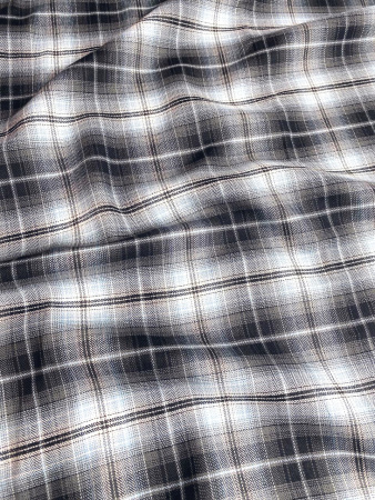Сорочечная ткань КЛЕТКА серо-голубая