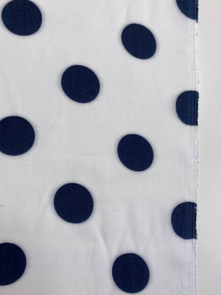 Вискоза ГОРОШКИ ЧЕРНЫЕ на белом