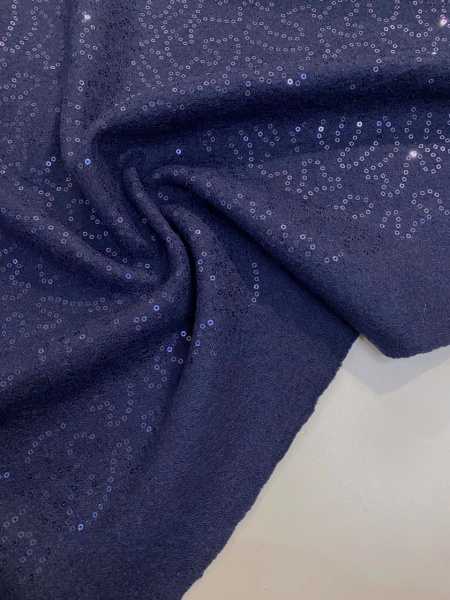 Лоден С ПАЙЕТКАМИ темно-синий ткани