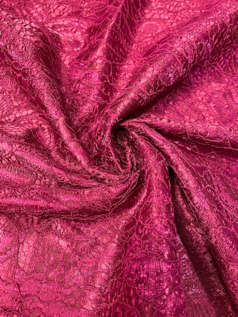 Кружево на трикотажной основе "Темная фуксия" ткань