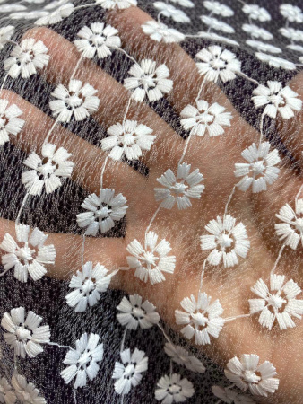 Кружевное полотно МЕЛКИЕ ЦВЕТОЧКИ белый ткань