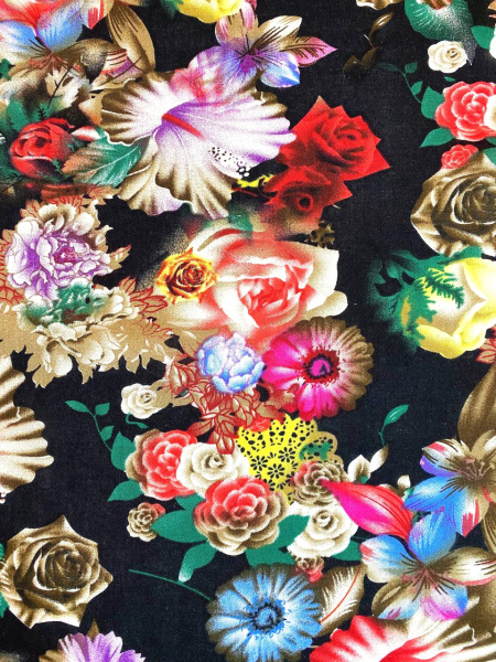 Штапель БУКЕТЫ на черном