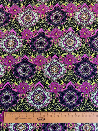 Трикотаж ВОСТОЧНЫЙ ОРНАМЕНТ фуксия ткань