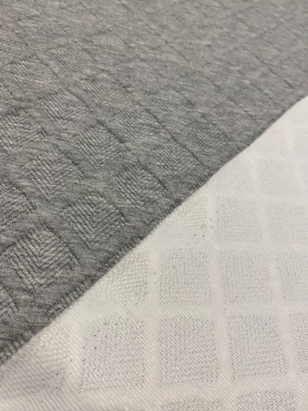 Трикотаж "Фигурная вафелька" серый