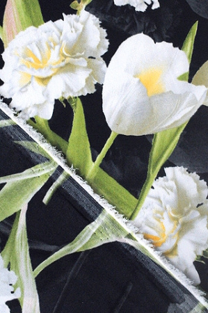 Шелк искусственный ЖЕЛТЫЕ ТЮЛЬПАНЫ