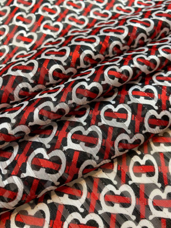 Креп - шифон МОНОГРАММА красный