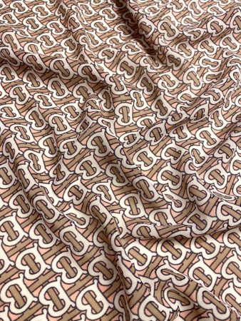 Креп - шифон МОНОГРАММА бежевый