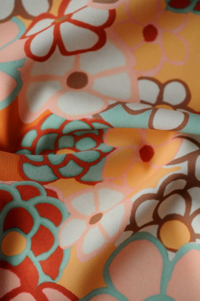 Креп плательно - костюмный Мишель персиково - оранжевый 3