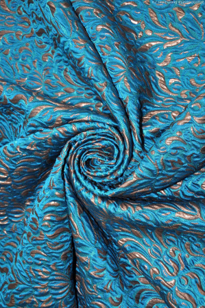  Жаккард УЗОР С ВЕНЗЕЛЯМИ морская волна ткань