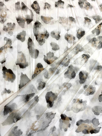 Курточная ткань ЛЕОПАРДОВЫЕ ПЯТНЫШКИ серо-песочные