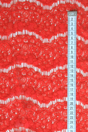 Кружевное полотно "Морской прибой" красный