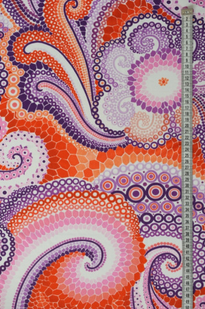 Бифлекс для купальников Пейсли сиреневый и терракотовый 2