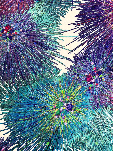 Штапель ФЕЙЕРВЕРК фон сливочный