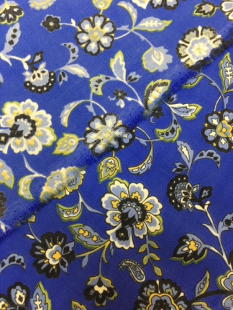Шерсть плательная ЦВЕТОЧНЫЙ КОМПЛИМЕНТ васильковый ткани