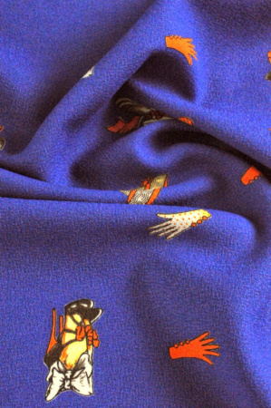 Креп плательный ДАМСКИЕ ШТУЧКИ синий