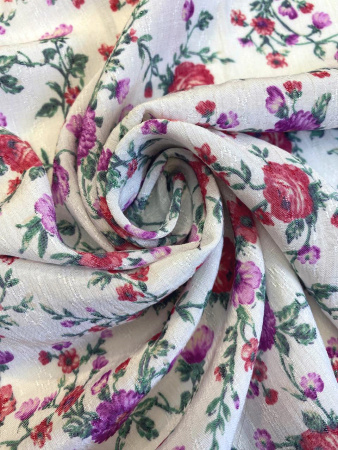 Вискоза ЦВЕТЫ ПРОВАНСА красные