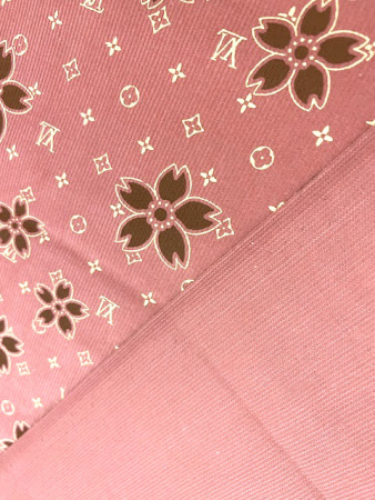 Микровельвет "Цветочки в стиле LV" припыленная роза ткани