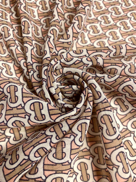 Креп - шифон МОНОГРАММА бежевый