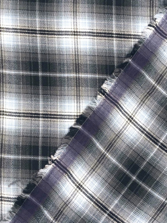 Сорочечная ткань КЛЕТКА серо-голубая