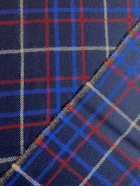 Ткань костюмная ШОТЛАНДКА темно-синяя ткани