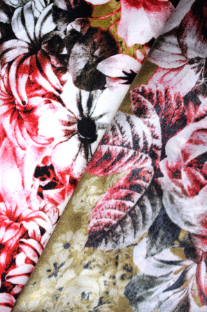 Шелк натуральный ЦВЕТОЧНАЯ ЛОЗА горчица