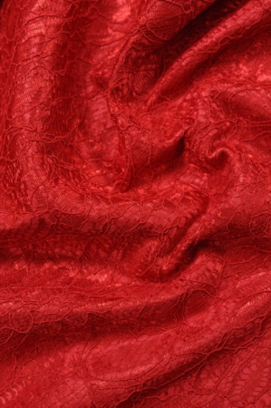 кружево на трик. сочный красный 2