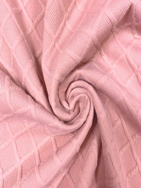 Трикотаж "Фигурная вафелька" розовый