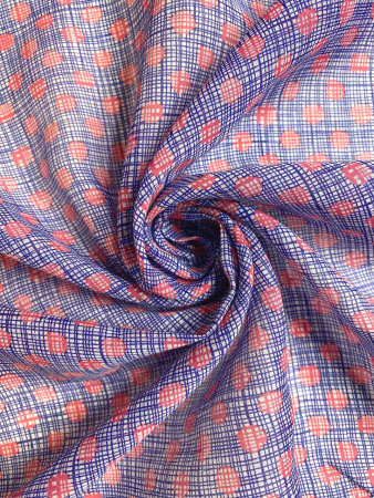 Батист ГОРОШКИ малиновые