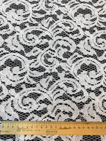 Кружевное полотно "Зимний узор" белый ткань