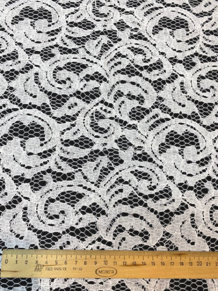Кружевное полотно "Зимний узор" белый Кружевное полотно "Зимний узор" белый ткань
