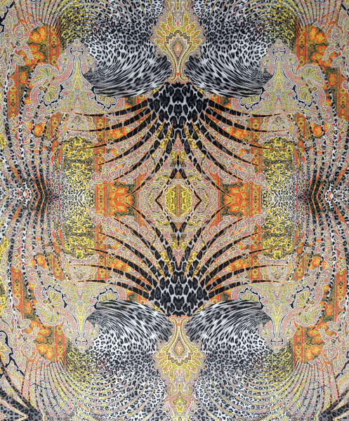 Шелк натуральный ЭТНО оранжевый