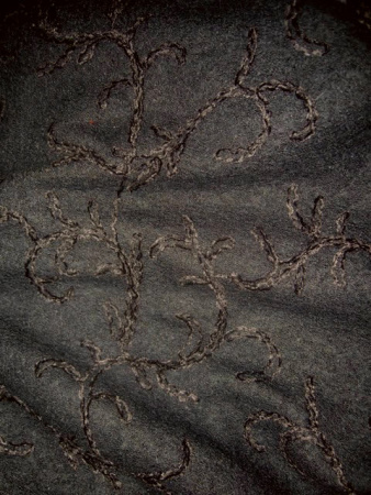 Лоден "Черный" с вышивкой ткани