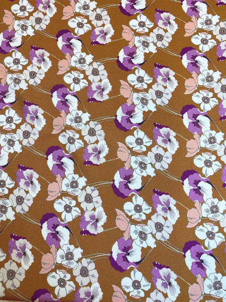 Креп ЦВЕТЫ на фоне горчицы