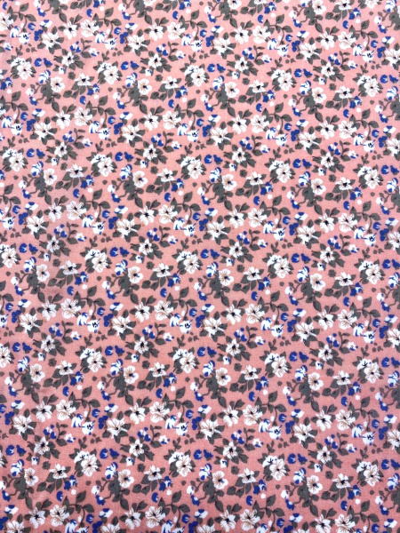 Штапель МЕЛКИЕ ЦВЕТОЧКИ фон персиковый