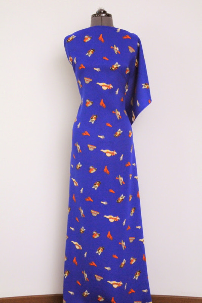 Креп плательный ДАМСКИЕ ШТУЧКИ синий