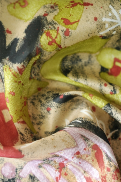 Подкладочная тафта Цветное граффити 3