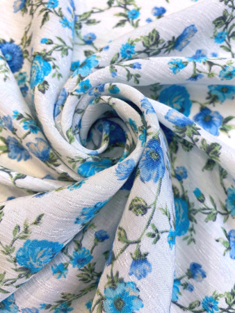 Вискоза ЦВЕТЫ ПРОВАНСА бирюза
