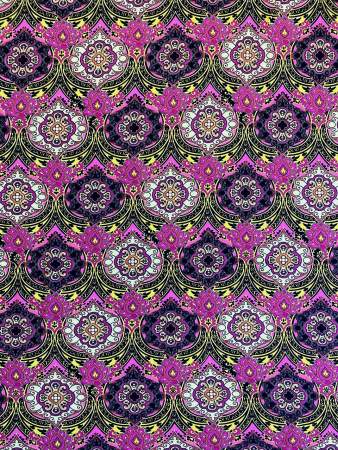 Трикотаж ВОСТОЧНЫЙ ОРНАМЕНТ фуксия ткань