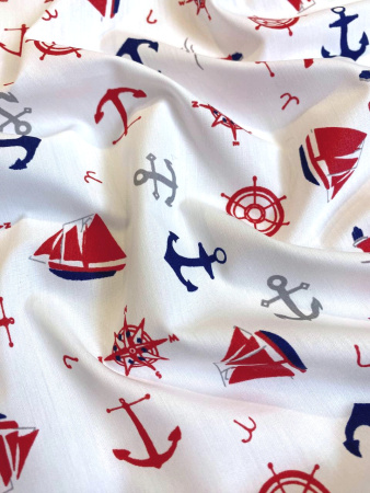 Сорочечная ткань ЯКОРЯ белая
